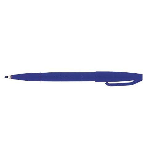 Pentel - Sign Pen S520 - Stylo Feutre - Pointe En Nylon - Largeur De Trait 0,8 Mm - Encre Bleue - Lot De 12