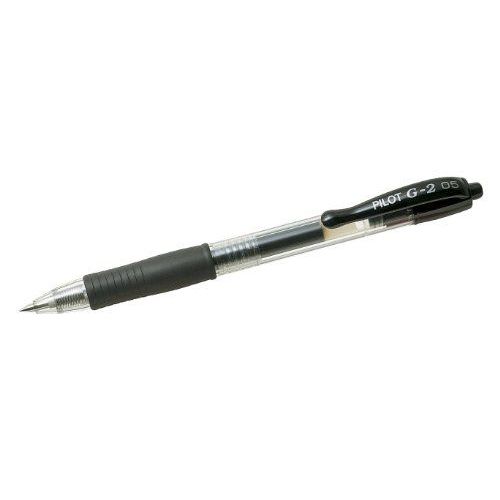 Pilot - G2 - Stylo À Bille - Pointe Fine Rétractable - Encre Gel Noire - Corps Plastique Avec Grip Caoutchouc - Lot De 12