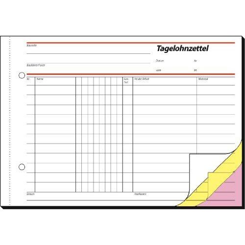 Sigel Formularbuch "Tagelohnbuch", A5 Quer, 3 X 40 Blatt, Sd