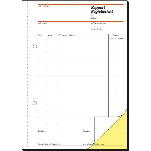 Sigel Formularbuch "Rapport/Regiebericht", A5, Sd