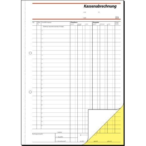 Sigel Formularbuch "Kassenabrechnung", A4, 2 X 40 Blatt, Sd