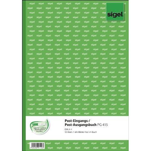 Sigel Formularbuch "Post-Eingang/Post-Ausgang", A4, 50 Blatt