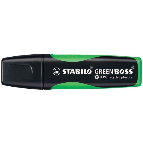 Stabilo Surligneur Green Boss, Vert  À 83% À Base De Plastique Recyclé, Pointe Biseautée