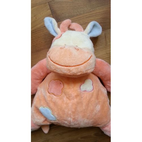 Doudou Vache Doukidou Rose Saumon  Tache Doukidou 27 Cm
