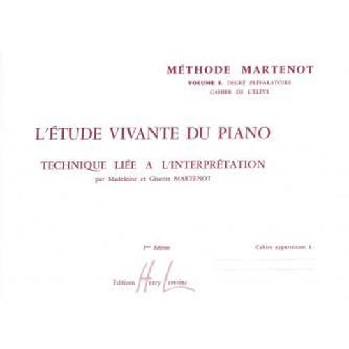 Etude Vivante Du Piano Piano Volume 1 - Préparatoire