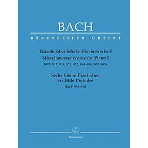 Einzeln Überlieferte Klavierwerke Klavier / Cembalo Band 1