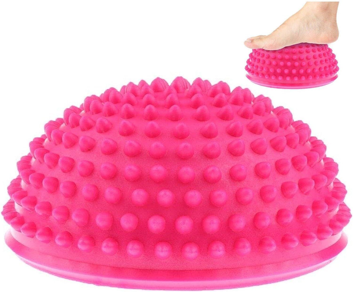 Lot De 2 Boule D'équilibre Hérisson, Spiky Dôme De Massage À Picots Pour Pied - Coussin De Balance Pour Entraînement Sport Yoga Fitness Exercice -Rose