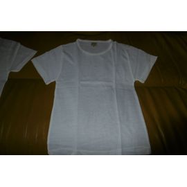 Tee Shirt Blanc Uni 100% Acrylique Taille M Manches Courtes À Décorer Vous Mêmes Lot De 2