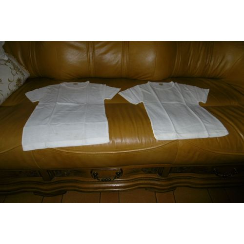 Tee Shirt Blanc Uni 100% Acrylique Taille L Et M À Décorer Vous Même Lot De 2