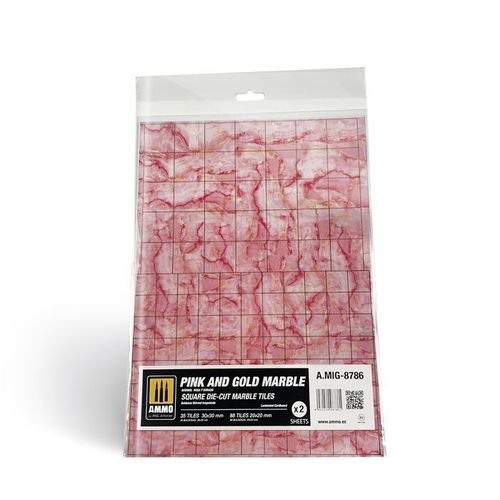 Pink And Gold Marble - Square Die-Cut Tiles (Carreaux Carr?S D?Coup?S)-Mig Jimenez