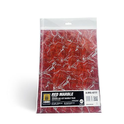 Red Marble - Square Die-Cut Tiles (Carreaux Carr?S D?Coup?S)-Mig Jimenez