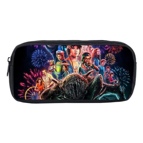 Trousse Cadeau De Papeterie Stranger Things Season 4 Pencil Case Storage Cosmetic Bag Cartoon 3d Anime Kids School Supplies Stationery Zipper Make Up Box