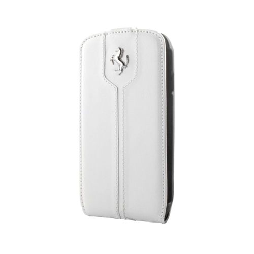 Ferrari Etui Portefeuille Rabat Cuir Blanc Montecarlo Pour Samsung Galaxy S4 I9500