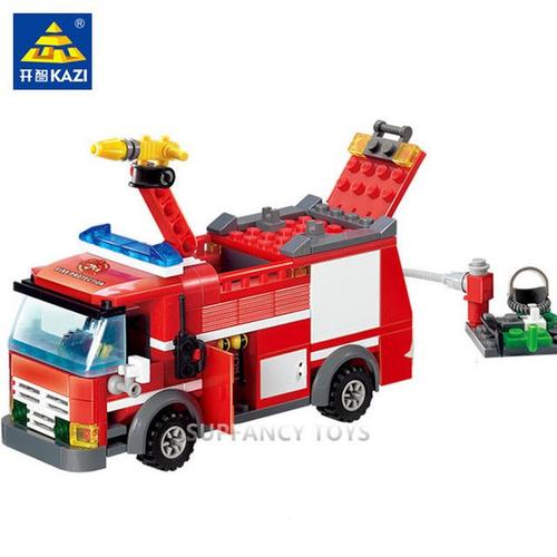 Ensemble De Blocs De Construction Pour Enfant Voiture Camion Camion Pompier Échelle Pompier Jouets Éducatifs Sans Boîte D?Origine
