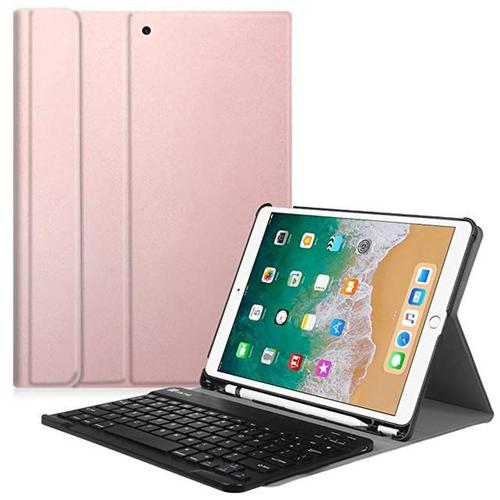 Clavier espagnol étui pour iPad 6th 9.7 2018 Étui Clavier Bluetooth W porte-crayons Housse De Support Pour iPad Air 1/2 Pro 9.7 Cas