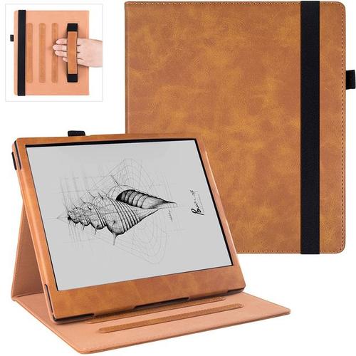 Étui Folio Pour Tablette Papier Onyx Boox Note Air2 Plus 10.3"" - Housse En Cuir Pu Avec Support/Dragonne Réglable Et Mise En Veille/Réveil Automatique