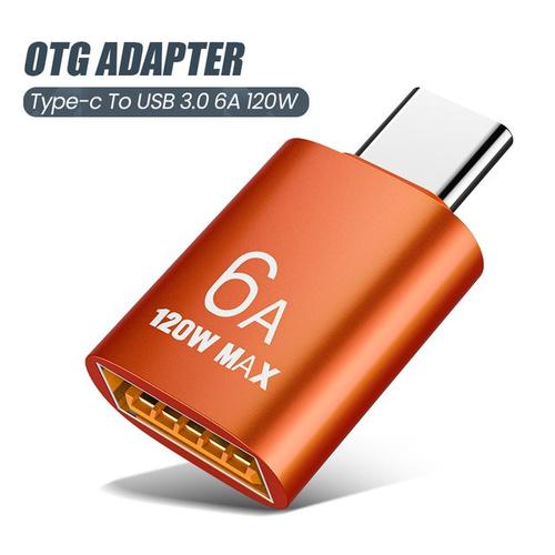 Adaptateur de transfert de données USB OTG vers type-c femelle vers USB mâle 6A convertisseur de charge rapide pour ordinateur portable Macbook Samsung