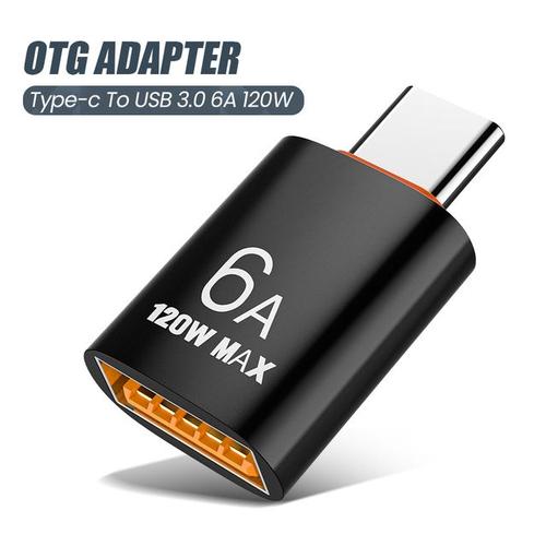 Adaptateur de transfert de données USB OTG vers type-c femelle vers USB mâle 6A convertisseur de charge rapide pour ordinateur portable Macbook Samsung