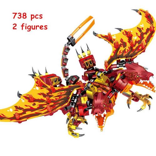 Ensemble De Blocs De Construction Dragon À Deux Têtes Ninja Kai Fire Element Ensemble De Briques Modèle De Dessin Animé Classique Jouet Pour Enfants Cadeaux Pour Garçons