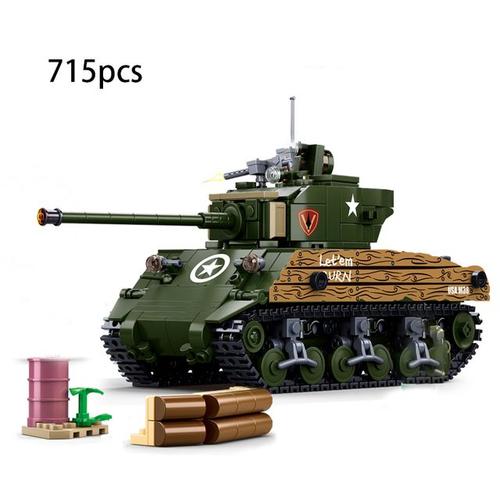 Sluban Ww2 Modèle Armée Ensembles De Blocs De Construction Briques Camion Blindé Voiture Jouets Seconde Guerre Mondiale 2 Véhicule Militaire Pershing Panthère Avion