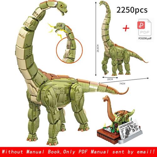 Nouveau Moc 2250 Pièces Jurassic Dino World Brachiosaure Kits De Construction Briques Voix Dinosaures Parc Figurines Jouets Cadeaux Pour Enfants