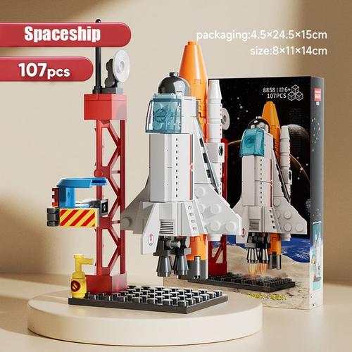 Vaisseau Spatial Pour Hommes Porte-Navette Spatiale Fusée Moc Blocs De Construction Kits De Briques Jouet Éducatif Classique Cadeaux Pour Enfants