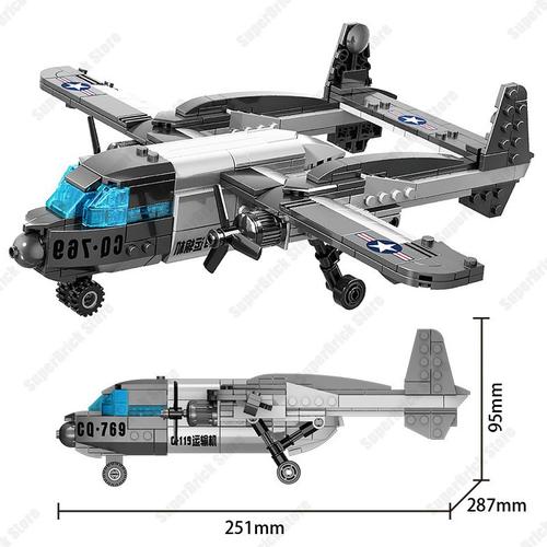 Paquet De Blocs De Construction D'avion À Convoyeur Pour Enfants Modèle D'avion Militaire Classique De La Seconde Guerre Mondiale Jouet En Brique C-119