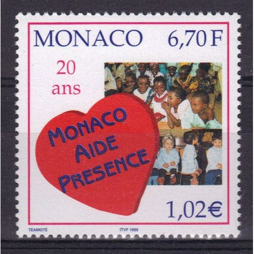 Monaco 1999 : 20è Anniversaire De L'association "Monaco Aide Et Présence" : Photos D'enfants - Timbre Neuf **