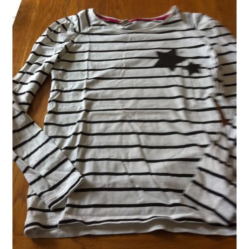 T-Shirt Rayé Blanc/Bleu T 12 Ans Comme Neuf