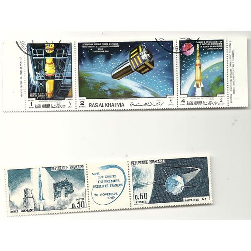 Timbre Espace : Les Satellites 23 Timbres 10 Pays