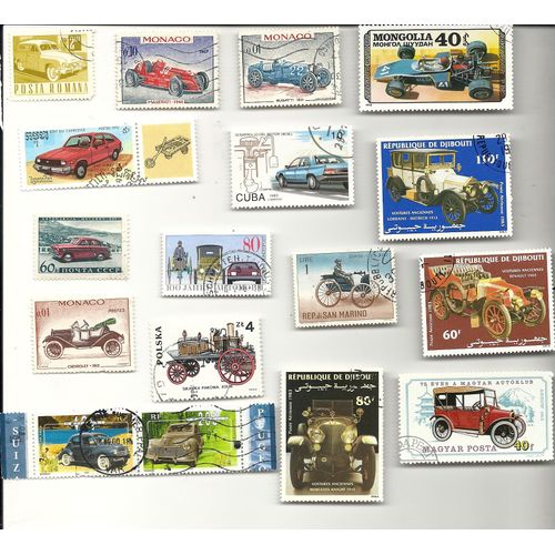 Voiture: 17 Timbres 11 Pays