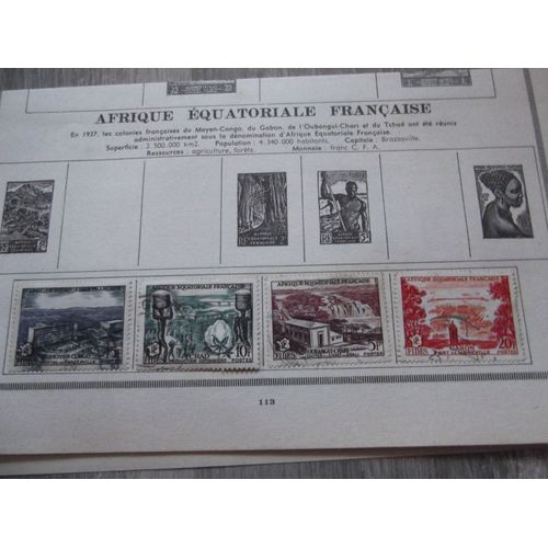 Lot De Quatre Timbres D'afrique Équatoriale Francaise