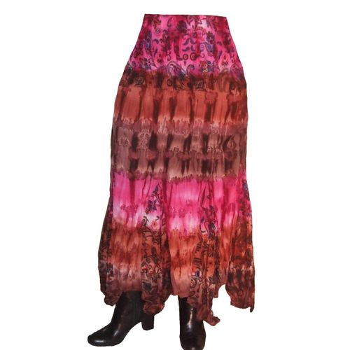 Jupe Longue Asymetrique Ethnique - Taille Haute - Hobo Coton