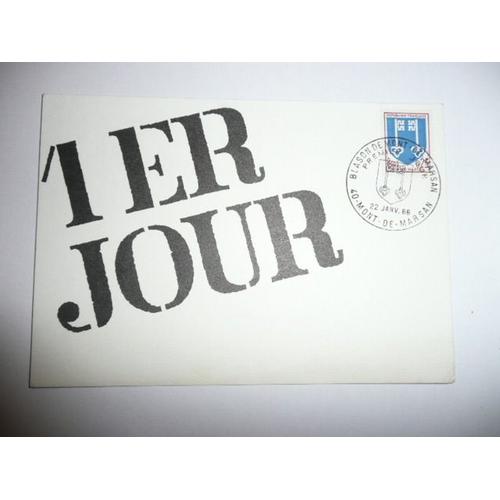 Timbre Premier Jour - Blason De Mont De Marsan - 22/01/1966 - Publicité Pharmaceutique Glucidoral - 1