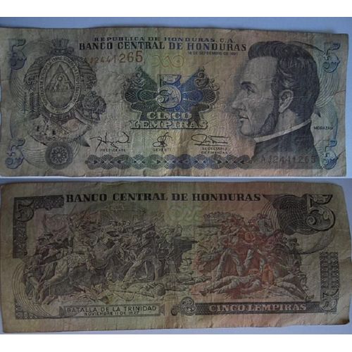 Billet De 5 Lempiras Du Honduras