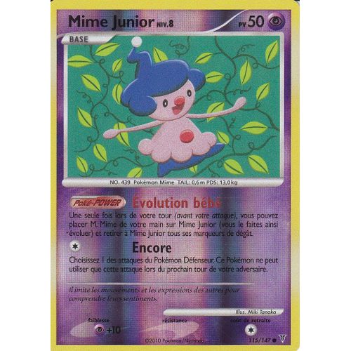 Carte Pokemon - Mime Junior - 115/147 - Reverse - Platine Vainqueurs Supremes -