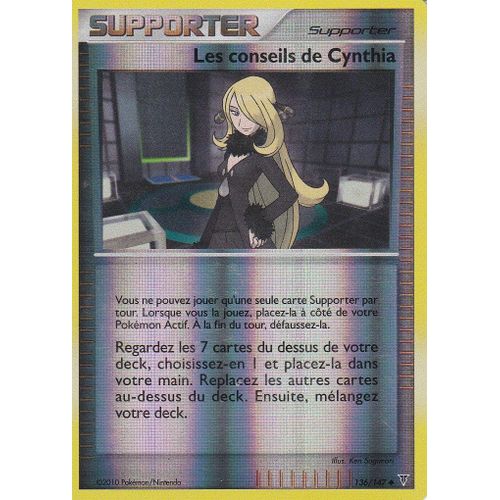 Carte Pokemon - Les Conseils De Cynthia - 136/147 - Reverse - Platine Vainqueurs Supremes -