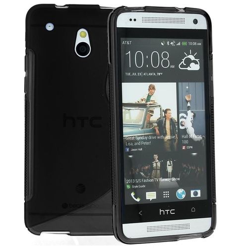 Housse Etui Coque Gel Silicone Htc One Mini M4   + Film Protection - Noir