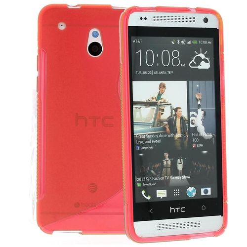 Housse Etui Coque Gel Silicone Htc One Mini M4   + Film Protection - Rouge