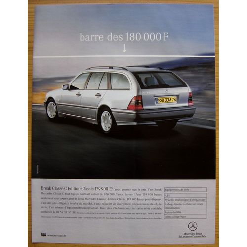 Publicité Papier - Voiture Mercedes Classe C De 1999