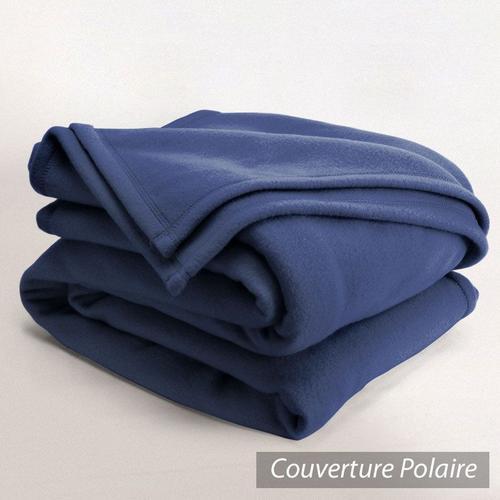 Couverture Polaire 220x240 Cm Isba Marine 100% Polyester 320 G/M2 Traité Non-Feu