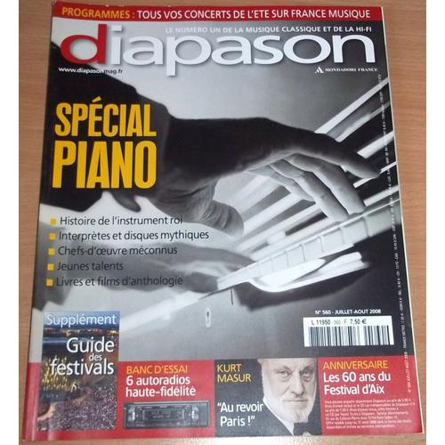 Diapason 560 Spécial Piano Kurt Masur Au Revoir Paris Concerto Pour Piano 2 De Rachmaninov