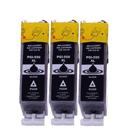 Pack de 3 Cartouches d'Encre pour Canon PGI-550 PGI550 , Canon pgi 550 pgi 550 (Noir)