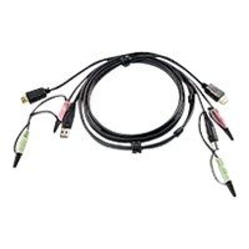 ATEN 2L-7D02UH - Câble vidéo / USB / audio - USB, mini-phone stereo 3.5 mm, HDMI (M) pour mini-phone stereo 3.5 mm, USB type B, HDMI (M) - 1.8 m