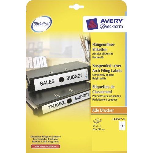 AVERY Zweckform ¿tiquettes pour dos dossiers suspendus,