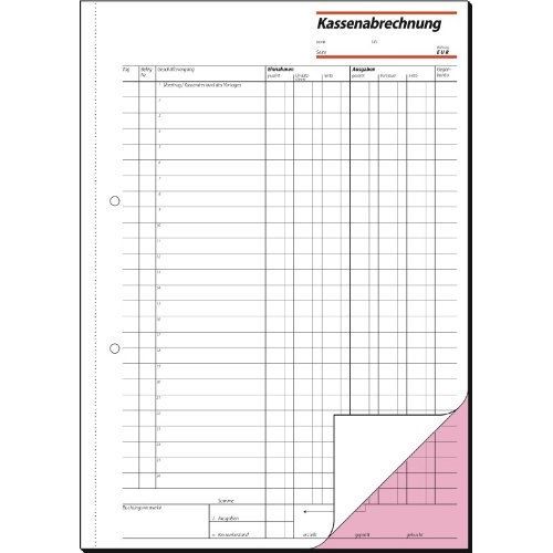 Sigel Formularbuch "Kassenabrechnung", A4, 2 X 50 Blatt