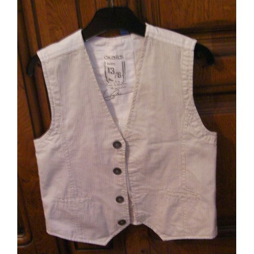 Gilet Blanc Okaïdi - Taille 8 Ans