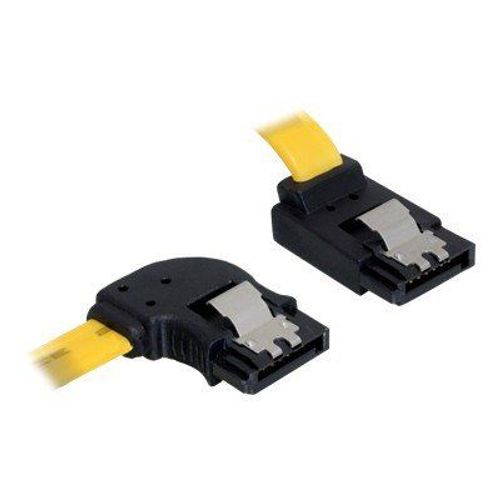 Delock Cable SATA - Câble SATA - Serial ATA 150/300/600 - SATA (F) pour SATA (F) - 50 cm - verrouillé, connecteur à angle gauche, connecteur d'angle - jaune