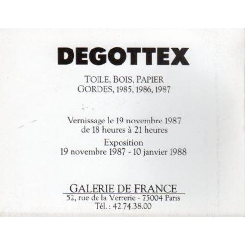 Carton D'invitation Dépliant 10 Volets De L'exposition De Degottex "Toile, Bois, Papier..." À La Galerie De France Le 19 Novembre 1987