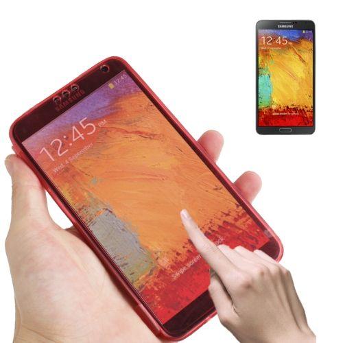 Galaxy Note 3 : Coque Housse De Protection Silicone Gel Bleu Avec Rabat Tactile